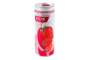 Напиток безалкогольный негазированный сокосодержащий со вкусом клубники Моршинська ж/б 0.33л