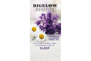 Bigelow Benefits Chamomile & Lavender Herbal Tea Bags - 18 CT
