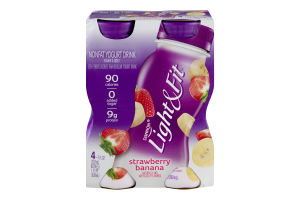 Dannon Light & Fit Nonfat Yogurt Drink Strawberry Banana - 4 PK