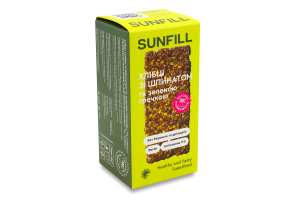 Хлібці з шпинатом та зеленою гречкою 91г Sunfill