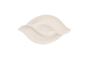 Блюдо біле кераміка на 3секції 40*23см