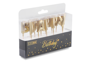 Набір свічок Buromax Happy Birthday золотий