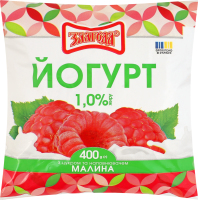 Йогурт 1% с сахаром и наполнителем Малина Злагода м/у 400г