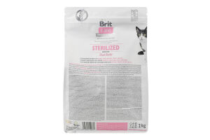 Корм сухой для взрослых котов гипоаллергенный Fresh Rabbit Sterilized Sensitive Care Brit м/у 2кг