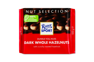 Шоколад чорний з цілими лісовими горіхами Ritter Sport м/у 100г