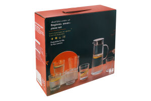 Набір Глечик 1,3л+стакан скло 6шт