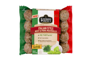 Cooked Perfect Italian Style Meatballs Beef & Pork