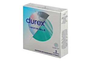 Презервативы латексные ультратонкие с силиконовой смазкой Invisible Durex 3шт