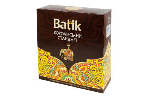 Чай черный байховый цейлонский мелкий Королевский стандарт Batik в/с к/у 100х2г