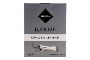 Цукор кристалічний з цукрових буряків RIOBA к/у 200х5г
