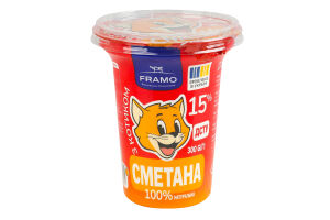 Сметана 15% Framo ст 300г