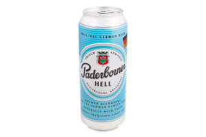 Пиво 0.5л 5.1% світле фільтроване солодове пастеризоване Hell Paderborner з/б