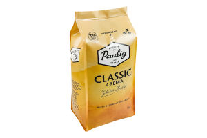 Кофе натуральный в зернах Crema Classic Paulig м/у 1кг