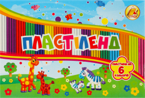 Пластилін ЛіпЛандія/Пластіленд 6кольорів 110г Тетрада
