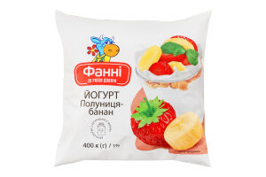 Йогурт 1% питьевой Клубника-банан Фанні м/у 400г