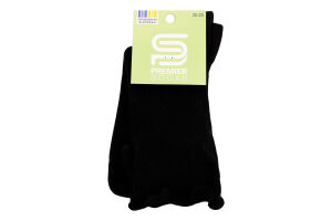 Шкарпетки Premier socks вис рубчик рюш чорн р20-22
