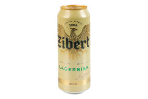 Пиво 0.5л 4.4% светлое пастеризованное Lagerbier Zibert ж/б
