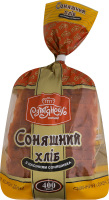 Хлеб нарезной заварной из пшеничной муки формовой Подсолнечный с ядром семян подсолнечника Рум'янець м/у 400г