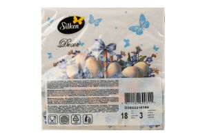 Серветки паперові Decor Пасхальний кошик 33*33см 3шари 18шт Silken