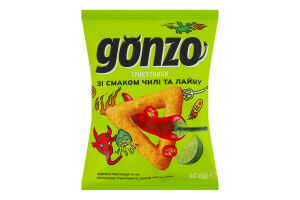 Трикутники кукурудзяні зі смаком чилі та лайма Gonzo м/у 40г