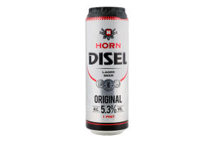 Пиво 0.568л 5.3% светлое фильтрованное пастеризованное Original Horn Disel ж/б