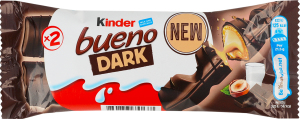 Вафли с молочно-ореховой начинкой покрытые черным шоколадом Bueno Kinder м/у 2х21.5г
