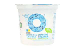 Сметана 15% органічна термостатна Organic Milk ст 250г