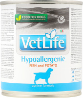 Корм д/собак Vet Life Hypoallergenic Fish&Potato при харчовій алергії 300г ж/б Farmina