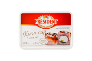 Крем-сир 24.5% термізований Intense President п/у 180г