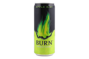 Напій енергетичний безалкогольний сильногазований Яблуко-ківі Burn з/б 250мл
