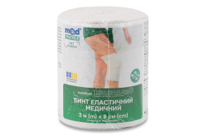 Бинт еластичний медичний MEDTEXTILE середньої розтяжності, 3 м x 8 см