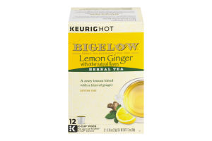 Bigelow Lemon Ginger Herbal Tea K-Cup Pods - 12 CT