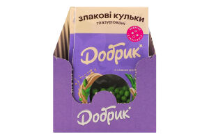 Кульки злакові глазуровані зі смаком фісташки Добрик к/у 35г