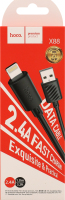 Кабель Gratified USB Lightning чорний 2,4А 1м Hoco