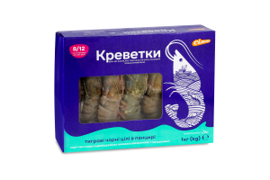 Креветки Сільпо тигр чорн панц сир глаз с/м 8/12