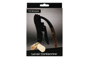 Штопор Vin Bouquet важільний чорний