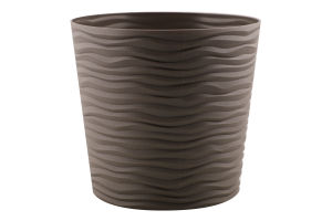 Вазон д/квітів Фьюжн капучино з вставкою низький 16*14,5см Алеана