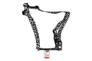 Шлея д/собак Зебра з QR паспортом анатомічна H-образна нейлон пластиковий фастекс р.L 25мм А51-85см В61-85см WauDog