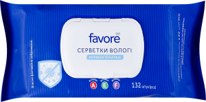 Серветки вологі Favore класичні з антибакт ефектом