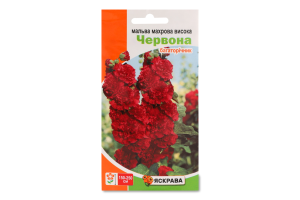 Насіння Квіти Мальва махрова висока Червона 0,3г Яскрава