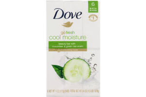 Dove go fresh Beauty Bar Cucumber and Green Tea 4 oz, 6 Bar
