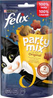 Ласощі для дорослих котів зі смаком курки, печінки та індички Original Party mix Felix д/п 60г