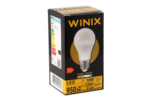 Лампа тепле світло A60 10W E27 3000K LED Winix 1шт