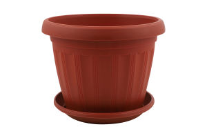 Горщик д/квітів Терра теракотовий 14*11см з підставкою Алеана