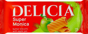 Печенье сдобное с яблочным повидлом Супер-Моника Delicia м/у 170г