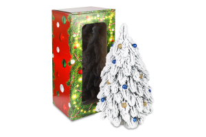 Ялинка штучна лита засніжена з кульками 0,4м 2645