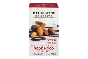 Bigelow Benefits Chocolate & Almond Herbal Tea Bags - 18 CT