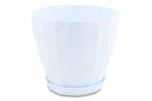 Вазон д/квітів Кристал 1,15л біло-сірий з підставкою Серінова