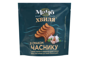 Гренки пшенично-ржаные волнистые жареные со вкусом чеснока Мачо д/п 80г
