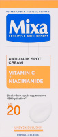 Крем увлажняющий против пигментных пятен кожи лица с витамином С и ниацинамидом SPF 20 Mixa 50мл